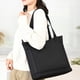 thumbnail image 1 of Bolsa de mano de nailon con correa ajustable para el hombro, gran capacidad casual para ir de compras, viajar al trabajo o negocios, color negro, 33x30x15 cm, 1 of 9