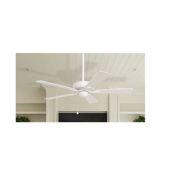 Harbor Breeze Cypress Point 52-Inches White with White/Driftwood Blades Indoor Downrod or flush mount Standard Ceiling Fan Light kit compatible ( 5 -Blade)