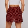 thumbnail image 6 of Inleife Womens Casual Plaid Prints Shorts Summer Elastic Waist Comfortable Pocket Pants Pant Pockets Button Shorts, 6 of 6