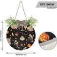 thumbnail image 3 of SKYSONIC Halloween Pumpkin Welcome Sign Front Door Decoration Round Door Hanging Sign Porch Decorations for Home Outdoor Indoor Holiday Fall Halloween Christmas - 11.8x11.8 inch, 3 of 7