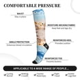 thumbnail image 3 of Lsque Beach Starfish Shell Pattern Sport Compression Socks for Men & Women 15-20 mmHg Knee High Nurse Pregnant Running Medical and Travel Athletic, 3 of 6