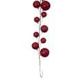 thumbnail image 4 of Vickerman 10' Red Pearl Branch Ball Wire Garland., 4 of 4