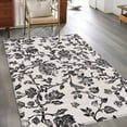 thumbnail image 3 of Farmhouse Black Large Area Rugs for Bedroom Living Room, Soft Non Slip Carpet Bedside Rug, Vintage Flower Leaf Botanical Plant Rectangular Floor Cover Kitchen Accent Rug 4'x6' for Dining Room/Office, 3 of 9