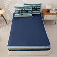 thumbnail image 3 of catabedysis Coastal Camping Zipper Twin Comforter Sets with Fitted Sheet and 2 Pillowcases,Camper Print Zipper Bedding Set For Boys,Multicolor,Navy Blue Reversible,4 Pieces, 3 of 7