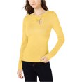 thumbnail image 1 of I.N.C Womens Neckline Twist Pullover Sweater, Yellow, X-Large, 1 of 1