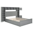 thumbnail image 4 of CoSoTower Queen Size Wooden Bed with All-In-One Cabinet, Shelf and Sockets, Gray, 4 of 9