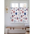 thumbnail image 6 of Kitchen Curtains 54 Inches length, 4th of July Window Treatment Curtain Drapes, Independence Day Blue Red Star Fireworks Thermal Insulated Drapes for Basement Hotel RV, 42"x54", 2 Panels, 6 of 7