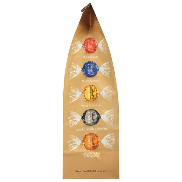 Lindt Lindor Assorted Chocolate Candy Truffles, 15.2 oz, Bag