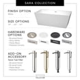 thumbnail image 7 of Sara 63" Freestanding Bathtub in White with Floor Mounted Faucet, Drain and Overflow Trim in Brushed, 7 of 7