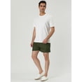 thumbnail image 4 of Pantalones cortos de natación con forro de malde color sólido con cintucon cordón pahombre Verde oli32, 4 of 6