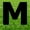 Black, variant on Blue Letter M 20 inches tall