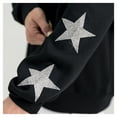 thumbnail image 3 of Women's Gameday Couture  Black Dallas Cowboys Pure Victory Rhinestud Star-Sleeve Pullover Sweatshirt, 3 of 4
