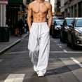 thumbnail image 2 of Hurxie Mens Baggy Sweatpants Casual Pants Elastic Drawstring Waist with Pockets Loose Fit Wide Leg Joggers Gray,XL, 2 of 7