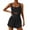 Black, variant on Women Solid Color Cami Playsuits Sleeveless Sports Short Jumpsuits Summer