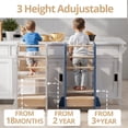 thumbnail image 5 of Toddler Standing Tower, 3 Levels Height-Adjustable Wooden Kitchen Stool Helper for Kids with Removable Safety Bars, White, 5 of 8