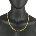 thumbnail image 3 of 7mm 24k Yellow Gold Plated Stainless Steel Flat Figaro Chain Necklace, 30 inches, 3 of 7