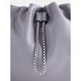 thumbnail image 4 of Scoop Women's Faux Leather Chain Drawstring Bag, Frost Gray, 4 of 6
