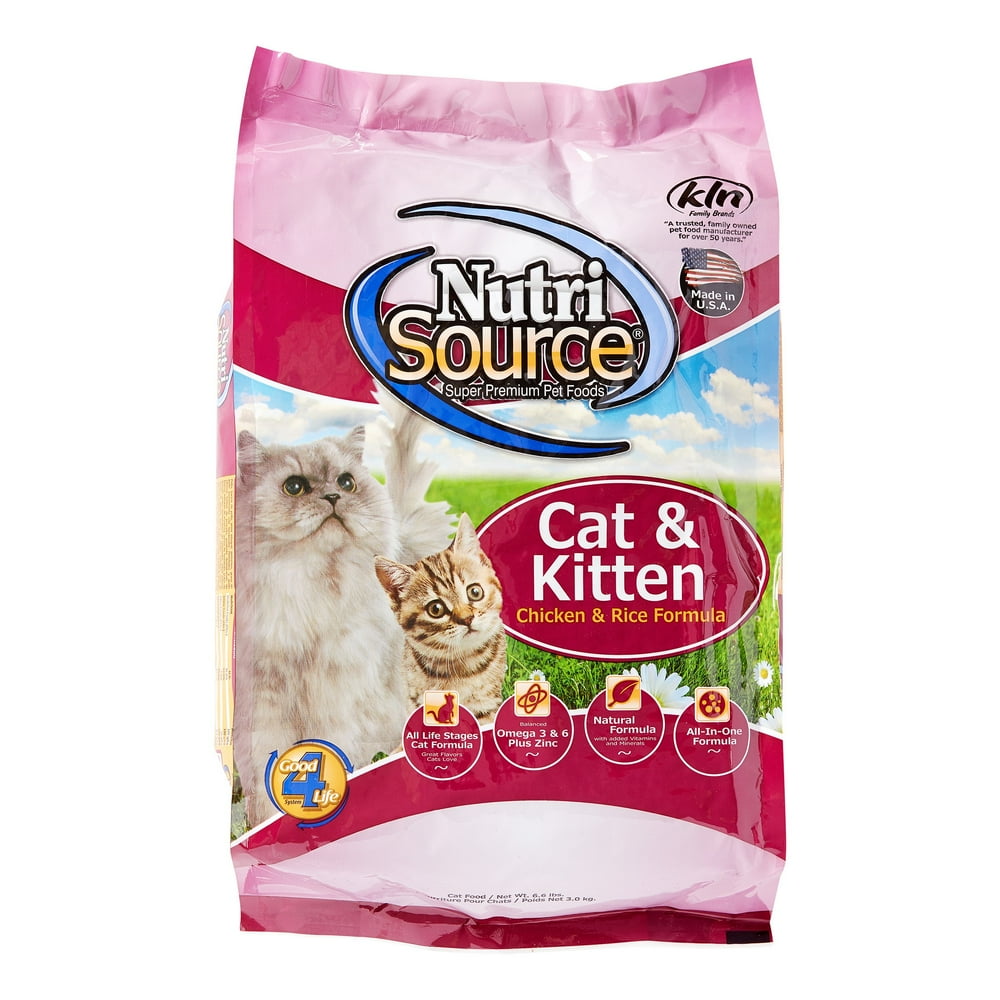 NutriSource Cat & Kitten Chicken & Rice Dry Cat Food, 6.6 lb Walmart