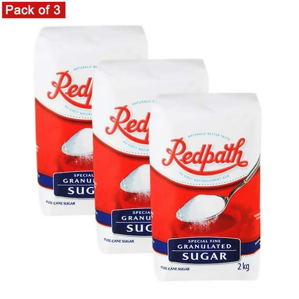 Redpath Blanc Granulé Sugar, 2kg par Pack - Pack de 3