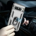 thumbnail image 5 of For Google Pixel 8A Rugged Case ,Heavy Duty Shockproof Body Phone Cover Built in Metal Rotated Magnetic Ring Holder Kickstand,Dual Layer Military-Grade Drop protection,Silver, 5 of 7