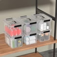 6 Pack Clear Storage Bin with Lid and Handle, 12 Quart Plastic Latching ...