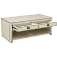 thumbnail image 3 of Home Fare Ivory Faux Leather Wrapped Trunk Style Cocktail Table, 3 of 4