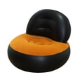 thumbnail image 2 of Sofá inflable para acampar, casa y exteriores, plegable y portátil, con superficie aterciopelada (naranja), 2 of 6
