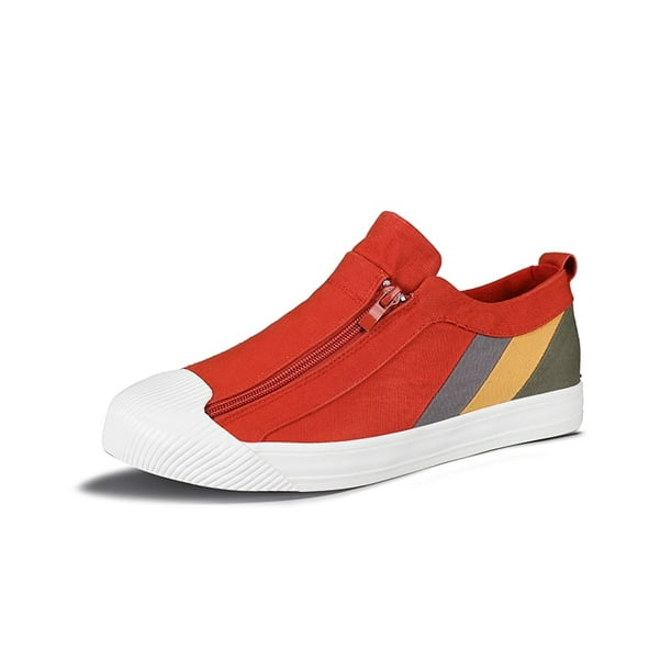 Trend Spring Luxury Brand Sneakers Zipper Canvas Shoes Men Mocassin Sneakers Colorful Vulcanized Casual Man Shoes - Walmart.com