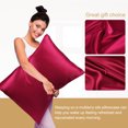 thumbnail image 3 of PiccoCasa Pure Silk Pillowcase with Zipper, Queen(20"x30"), Burgundy, 1 Piece, 3 of 4