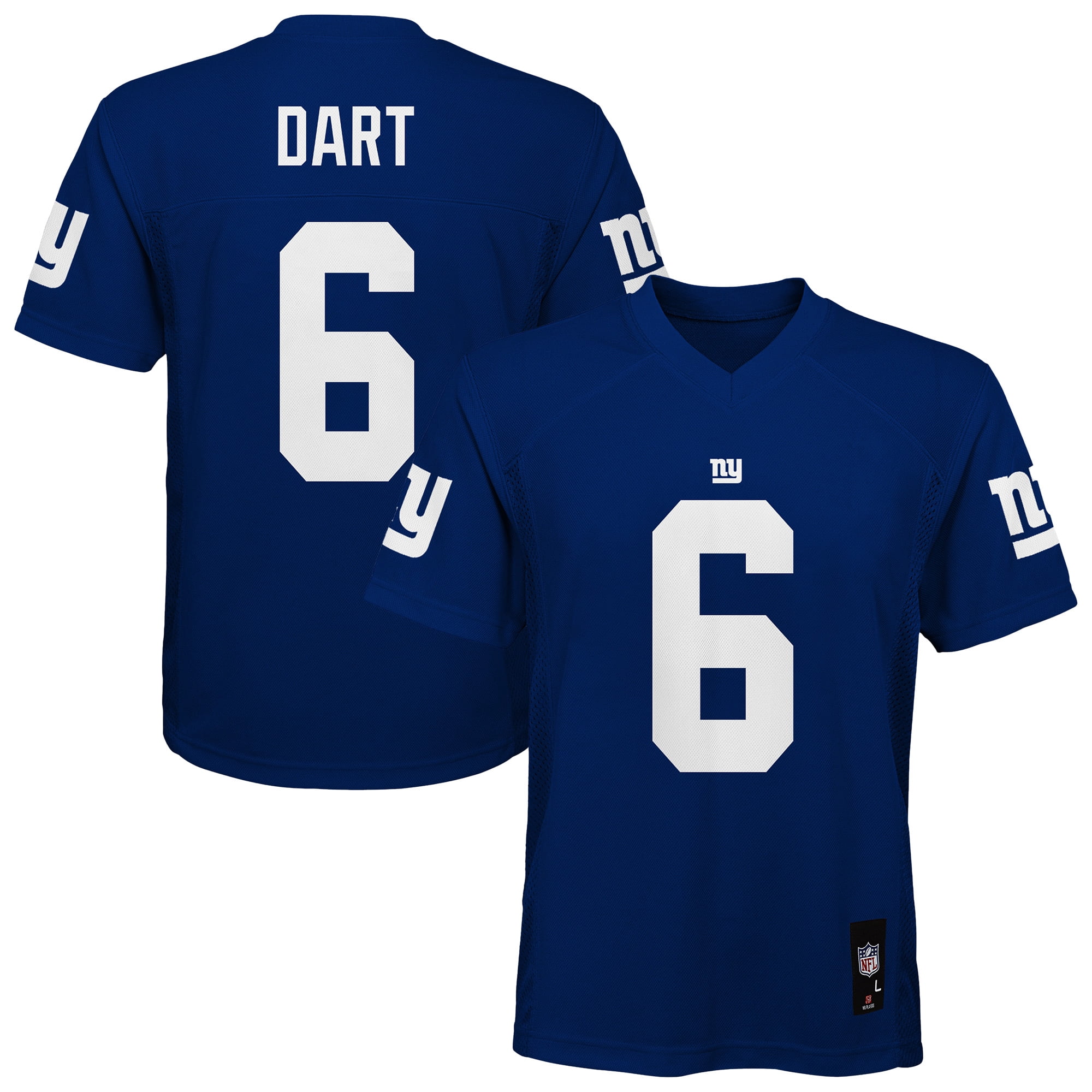 Youth Jaxson Dart Royal New York Giants Replica Jersey