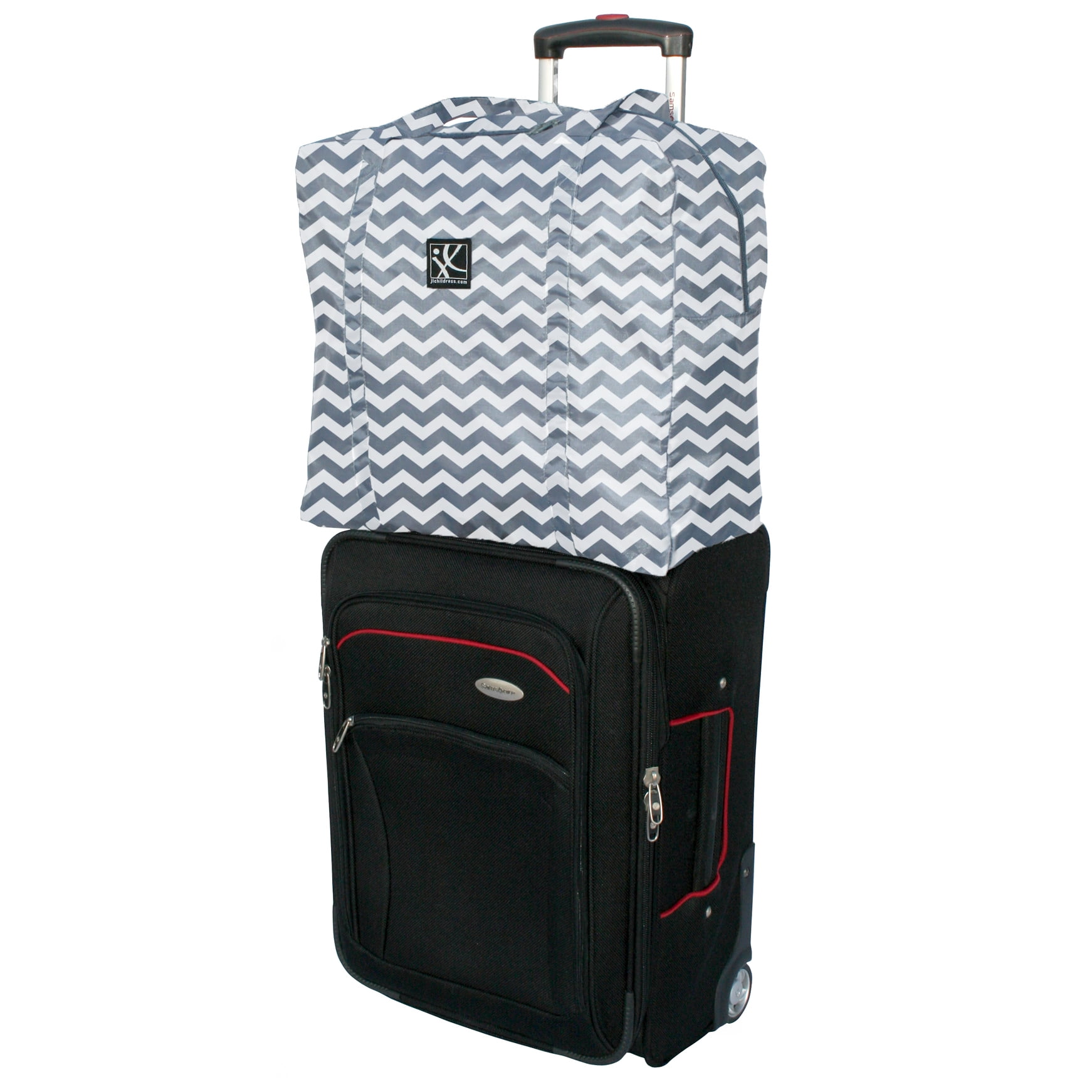 J.L. Childress Travel Bag for Kids Backless Booster Seat and Compact Strollers - Grey/Chevron