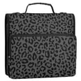 thumbnail image 2 of Haosy 3 Ring Zipper Binder with Shoulder Strap Waterproof Trapper Keeper 2 Inch D-Ring 500 Sheets Capacity, Dark Gray Leopard Print, 2 of 8