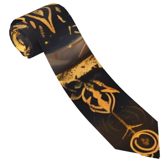 Xecao Mystical Golden Eye Print Tie For Men Necktie Woven Jacquard Neck Ties,Classic Men's Tie