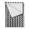 thumbnail image 2 of Geometric Soft Flannel Fleece Blanket, Abstract Contemporary Design with Cage Look Squares and Zigzag Stripes, Cozy Plush for Indoor and Outdoor Use, 50" x 60", Charcoal Grey White, by Ambesonne, 2 of 5