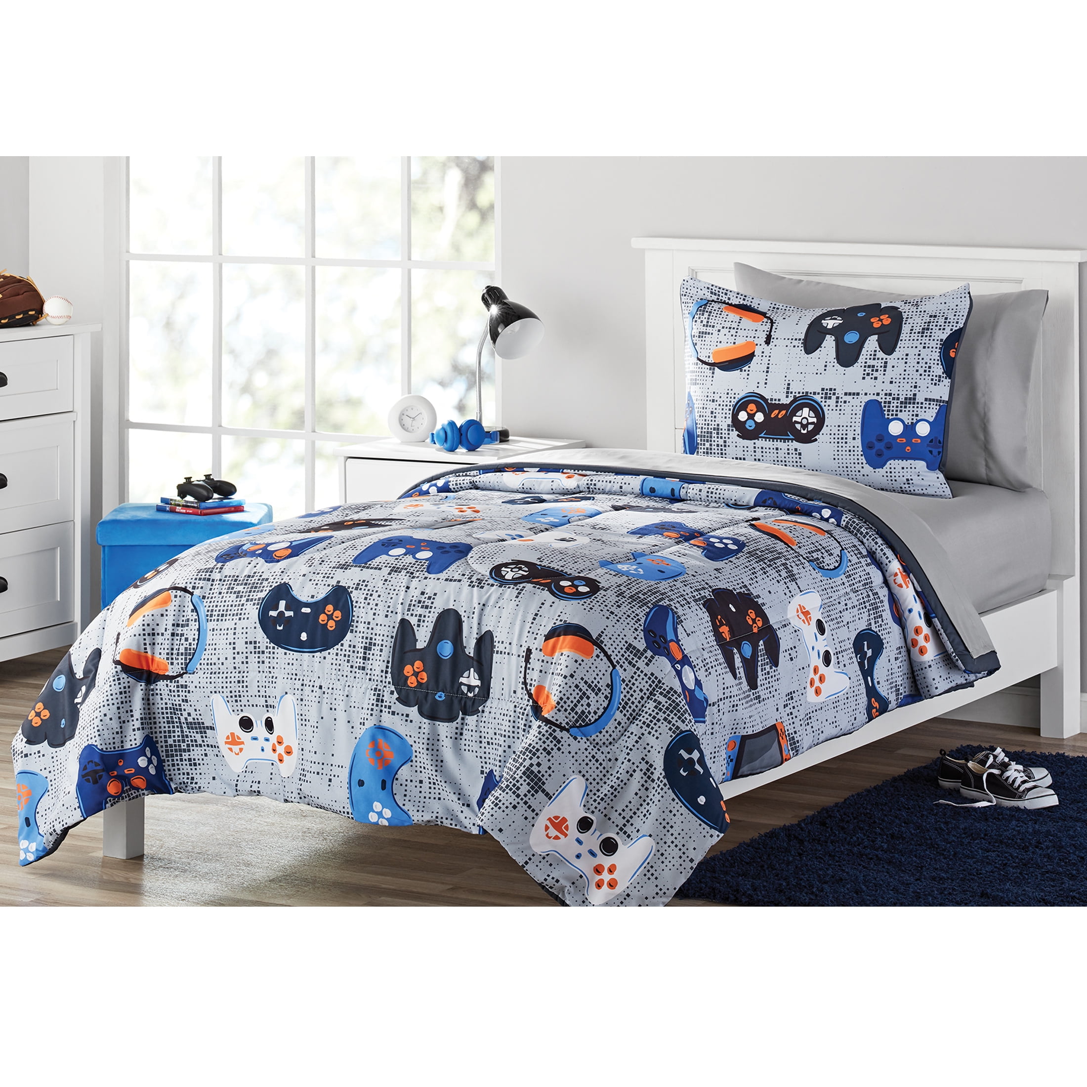Space Theme Glow In The Dark Stars Duvet Cover Bedding Set Curtains 54" 72" Drop 