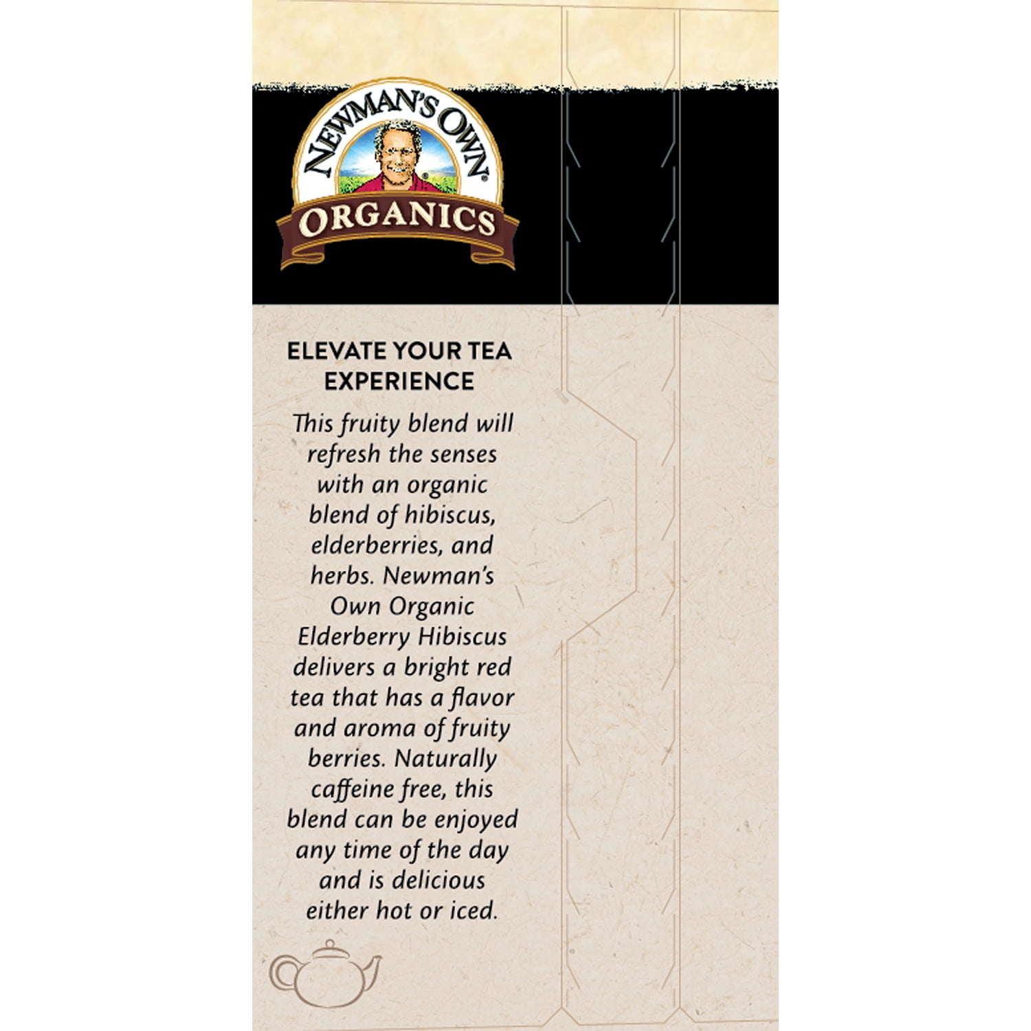Newman's Own Organic Elderberry Hibiscus Tea Containing Healthy Antioxidants with 20 Individually Wrapped Tea Bags Per Box (Pack of 6) USDA Certified Caffeine Free Brew Hot