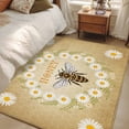 thumbnail image 5 of Brown Daisy Bees 3'x5' Washable Rug, Spring Farmhouse Honey Floral Rings Non-Slip Area Rugs for Entryway Kitchen Classroom, StainResistant Dorm Throw Carpet, Low Pile Soft Indoor Floor Mat, 5 of 9