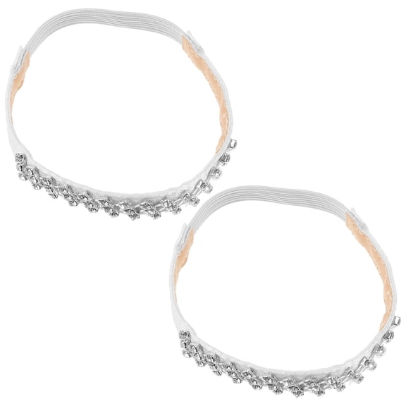 WASHWEPE 1 Pair Shoe Strap Band Detachable Elastic High Heel Fastening Strap Polyester Iron for Women