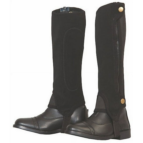 TuffRider Child Grippy Nubuck Half Chap S Black