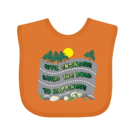 

Inktastic Civil Engineers Road to Happiness Gift Baby Boy or Baby Girl Bib