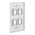 thumbnail image 2 of Placa de pared CMPLE de 4 puertos con inserto de gato Keystone blanco, 2 of 4