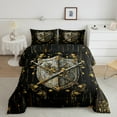 thumbnail image 2 of Homewish Retro Medieval Knight Bedding Comforter Set 2pcs for Boys Girls,Vintage Soldier Sword Twin Comforter Sets Microfiber,Chic Floral Flower Breathable Bedding Set,Lightweight Room Decor, 2 of 8