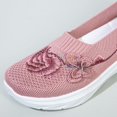 thumbnail image 6 of Women's Knit Embroidered Platform Sneakers Slip On Breathable Rocker Shoes Daily Commute Work Shopping Stylish Casual Footwear Pink 39, 6 of 9
