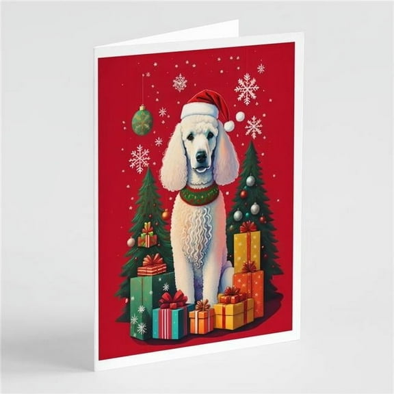 Poodle Holiday Christmas Greeting Cards Pack of 8 7 in x 5 in