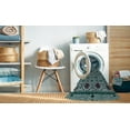 thumbnail image 2 of Ahgly Company Machine Washable Indoor Square Abstract Deep Teal Green Area Rugs, 8' Square, 2 of 7