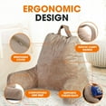 thumbnail image 5 of XgoodX  Reading Pillow with Arms – Portable Bed Pillow for Sitting Up & Support, Foam-Filled Back Rest Pillow for Sitting in Bed & Couch, Machine Washable-Taupe, 5 of 8