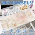 thumbnail image 2 of Desk Mat,Minimalist Flowers and Leaves Large Gaming Mouse Pad for Desk XXL,Golden Line Floral Desk Pad,Extended Big Computer Keyboard Mouse Pad with Non-Slip Base Stitched Edges 35.4"x15.7", 2 of 5