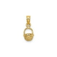thumbnail image 4 of 14K Yellow Gold 3-D Mini Basket Charm, Polished Wicker Texture, 8.15 mm, 4 of 7