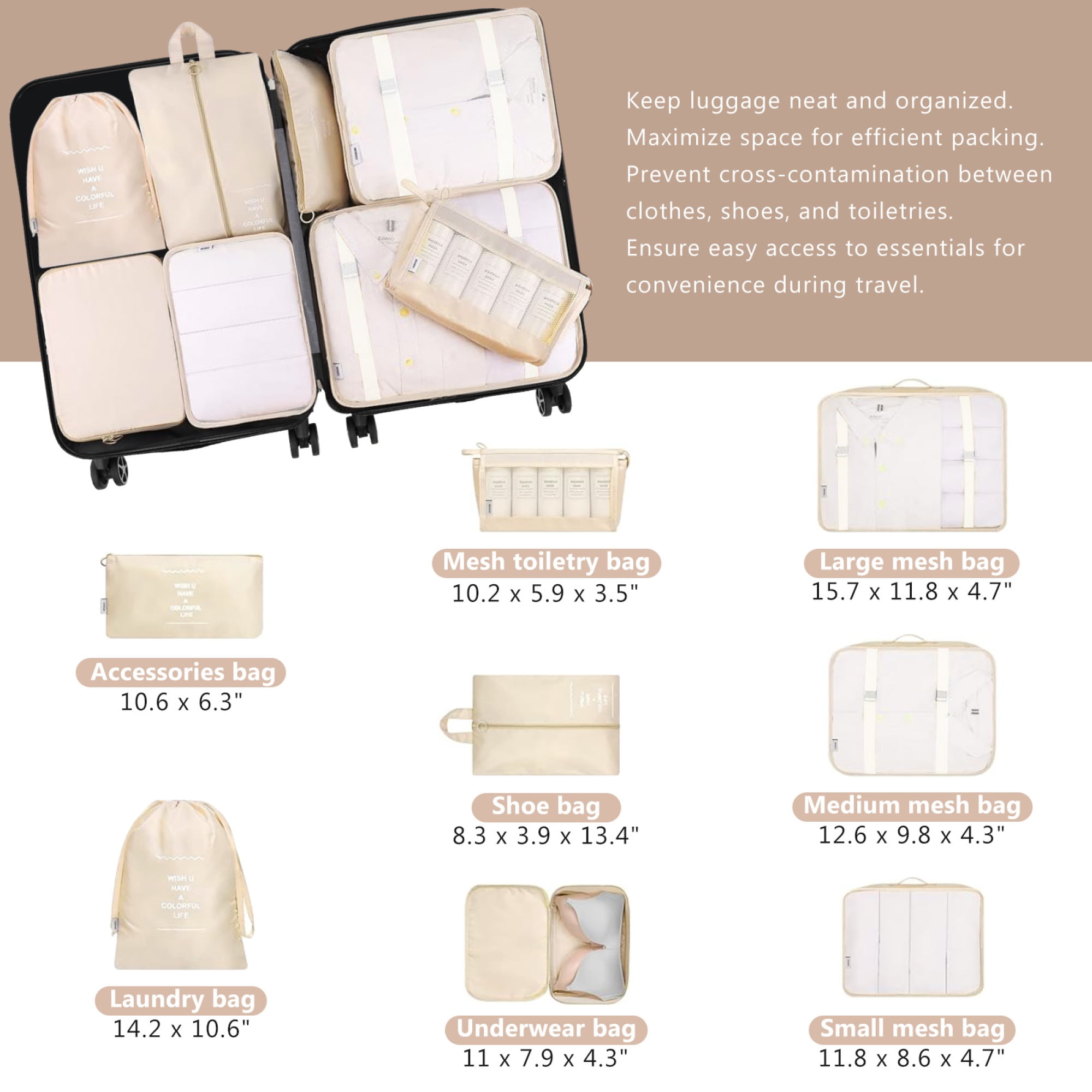 Hardshell ABS Luggage Set - Carry-On Suitcases with Dual Spinner Wheels,Check-In Sizes for Travel & Business