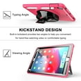 thumbnail image 5 of Dteck Screen Protector Case for iPad 5th Gen (2017)/6th Gen (2018)/iPad Air 1st/Air 2/iPad Pro 9.7" Shockproof Three-Layer Heavy Duty Protector Rubber Hard Stand Hand Strap Cover 9.7-inch,Rose, 5 of 7